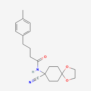N-{8-cyano-1,4-dioxaspiro[4.5]decan-8-yl}-4-(4-methylphenyl)butanamide