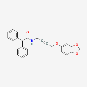 molecular formula C25H21NO4 B2508648 N-(4-(benzo[d][1,3]dioxol-5-yloxy)but-2-yn-1-yl)-2,2-diphenylacetamide CAS No. 1428358-90-0