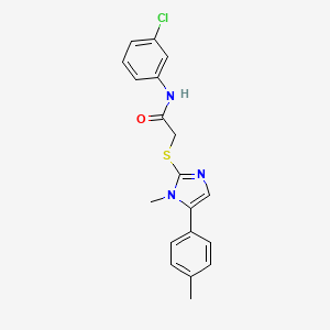 N-(3-chlorophenyl)-2-((1-methyl-5-(p-tolyl)-1H-imidazol-2-yl)thio)acetamide