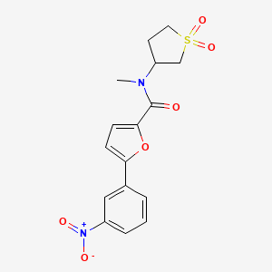molecular formula C16H16N2O6S B2508659 N-(1,1-dioxidotetrahydrothiophen-3-yl)-N-methyl-5-(3-nitrophenyl)furan-2-carboxamide CAS No. 951900-95-1