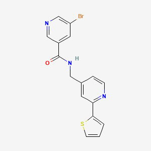 molecular formula C16H12BrN3OS B2508664 5-溴-N-((2-(噻吩-2-基)吡啶-4-基)甲基)烟酰胺 CAS No. 1903618-91-6