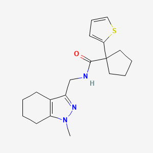 molecular formula C19H25N3OS B2508667 N-[(1-methyl-4,5,6,7-tetrahydro-1H-indazol-3-yl)methyl]-1-(thiophen-2-yl)cyclopentane-1-carboxamide CAS No. 1448130-03-7