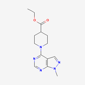 molecular formula C14H19N5O2 B2508669 ethyl 1-(1-methyl-1H-pyrazolo[3,4-d]pyrimidin-4-yl)piperidine-4-carboxylate CAS No. 681428-42-2