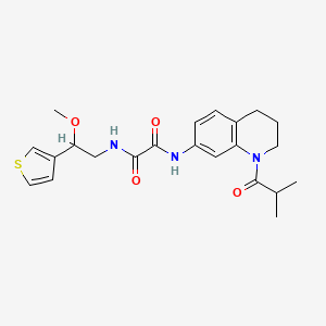 N1-(1-isobutyryl-1,2,3,4-tetrahydroquinolin-7-yl)-N2-(2-methoxy-2-(thiophen-3-yl)ethyl)oxalamide