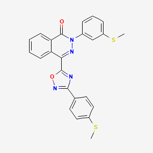 molecular formula C24H18N4O2S2 B2508681 2-[3-(methylsulfanyl)phenyl]-4-{3-[4-(methylsulfanyl)phenyl]-1,2,4-oxadiazol-5-yl}phthalazin-1(2H)-one CAS No. 1291853-10-5