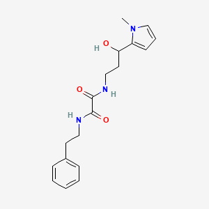 molecular formula C18H23N3O3 B2508684 N1-(3-hydroxy-3-(1-methyl-1H-pyrrol-2-yl)propyl)-N2-phenethyloxalamide CAS No. 1787880-83-4
