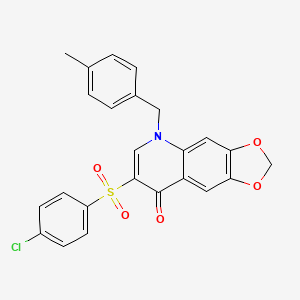 7-(4-Chlorophenyl)sulfonyl-5-[(4-methylphenyl)methyl]-[1,3]dioxolo[4,5-g]quinolin-8-one