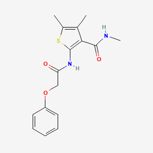 molecular formula C16H18N2O3S B2508687 N,4,5-trimethyl-2-(2-phenoxyacetamido)thiophene-3-carboxamide CAS No. 896300-42-8