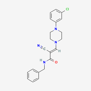 molecular formula C21H21ClN4O B2508688 N-benzyl-3-[4-(3-chlorophenyl)piperazin-1-yl]-2-cyanoprop-2-enamide CAS No. 903190-06-7
