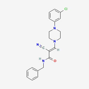(2E)-N-benzyl-3-[4-(3-chlorophenyl)piperazin-1-yl]-2-cyanoprop-2-enamide