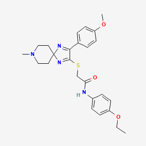 N-(4-ethoxyphenyl)-2-((3-(4-methoxyphenyl)-8-methyl-1,4,8-triazaspiro[4.5]deca-1,3-dien-2-yl)thio)acetamide