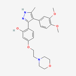 2-(4-(3,4-dimethoxyphenyl)-5-methyl-1H-pyrazol-3-yl)-5-(2-morpholinoethoxy)phenol