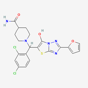 1-((2,4-Dichlorophenyl)(2-(furan-2-yl)-6-hydroxythiazolo[3,2-b][1,2,4]triazol-5-yl)methyl)piperidine-4-carboxamide