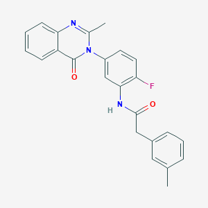 N-(2-fluoro-5-(2-methyl-4-oxoquinazolin-3(4H)-yl)phenyl)-2-(m-tolyl)acetamide