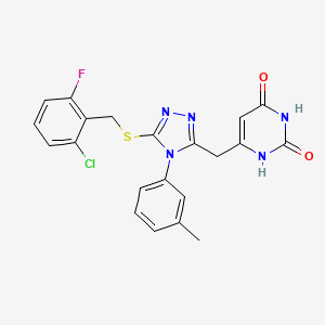 6-[[5-[(2-chloro-6-fluorophenyl)methylsulfanyl]-4-(3-methylphenyl)-1,2,4-triazol-3-yl]methyl]-1H-pyrimidine-2,4-dione