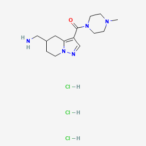 [3-(4-methylpiperazine-1-carbonyl)-4H,5H,6H,7H-pyrazolo[1,5-a]pyridin-5-yl]methanamine trihydrochloride