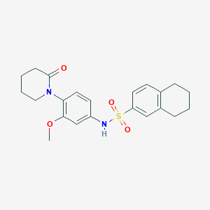 molecular formula C22H26N2O4S B2508706 N-[3-methoxy-4-(2-oxopiperidin-1-yl)phenyl]-5,6,7,8-tetrahydronaphthalene-2-sulfonamide CAS No. 941983-05-7