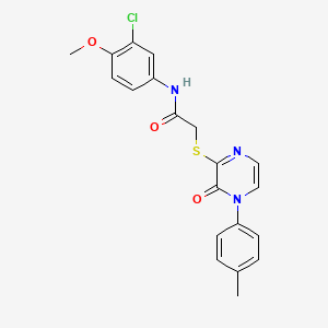 molecular formula C20H18ClN3O3S B2508708 N-(3-chloro-4-methoxyphenyl)-2-{[4-(4-methylphenyl)-3-oxo-3,4-dihydropyrazin-2-yl]sulfanyl}acetamide CAS No. 941935-30-4
