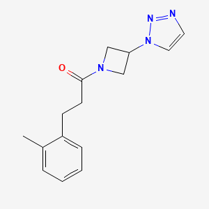 molecular formula C15H18N4O B2508709 1-(3-(1H-1,2,3-triazol-1-yl)azetidin-1-yl)-3-(o-tolyl)propan-1-one CAS No. 2034266-83-4