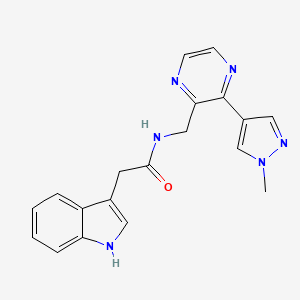 2-(1H-indol-3-yl)-N-((3-(1-methyl-1H-pyrazol-4-yl)pyrazin-2-yl)methyl)acetamide