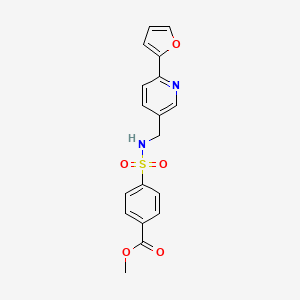 molecular formula C18H16N2O5S B2508724 methyl 4-({[6-(furan-2-yl)pyridin-3-yl]methyl}sulfamoyl)benzoate CAS No. 1903640-55-0