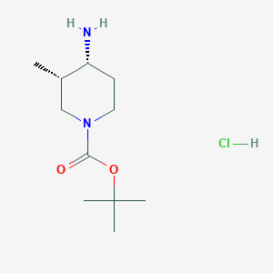 molecular formula C11H23ClN2O2 B2508731 tert-butyl (3S,4R)-4-amino-3-methylpiperidine-1-carboxylate;hydrochloride CAS No. 1609403-03-3