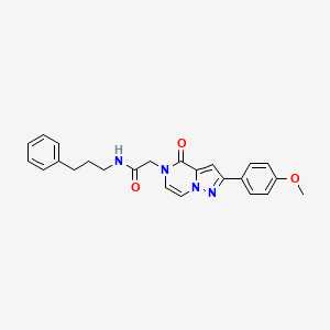 molecular formula C24H24N4O3 B2508732 2-(2-(4-methoxyphenyl)-4-oxopyrazolo[1,5-a]pyrazin-5(4H)-yl)-N-(3-phenylpropyl)acetamide CAS No. 941938-37-0