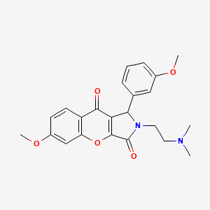molecular formula C23H24N2O5 B2508737 2-(2-(二甲氨基)乙基)-6-甲氧基-1-(3-甲氧基苯基)-1,2-二氢苯并[2,3-c]吡咯-3,9-二酮 CAS No. 886154-14-9