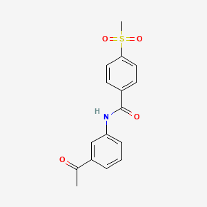 molecular formula C16H15NO4S B2508749 N-(3-acetylphenyl)-4-methanesulfonylbenzamide CAS No. 896349-00-1