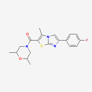 (2,6-Dimethylmorpholino)(6-(4-fluorophenyl)-3-methylimidazo[2,1-b]thiazol-2-yl)methanone