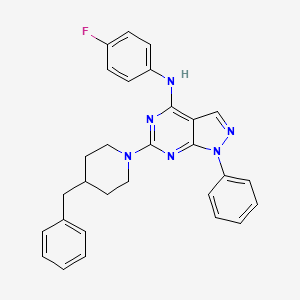 6-(4-benzylpiperidin-1-yl)-N-(4-fluorophenyl)-1-phenyl-1H-pyrazolo[3,4-d]pyrimidin-4-amine
