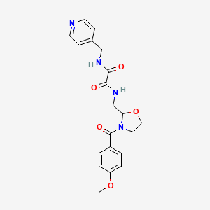 molecular formula C20H22N4O5 B2508764 N1-((3-(4-methoxybenzoyl)oxazolidin-2-yl)methyl)-N2-(pyridin-4-ylmethyl)oxalamide CAS No. 874805-31-9