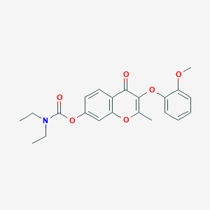 molecular formula C22H23NO6 B2508765 3-(2-methoxyphenoxy)-2-methyl-4-oxo-4H-chromen-7-yl diethylcarbamate CAS No. 845653-99-8