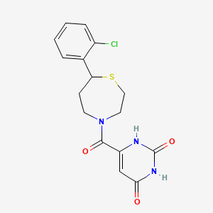 6-(7-(2-chlorophenyl)-1,4-thiazepane-4-carbonyl)pyrimidine-2,4(1H,3H)-dione