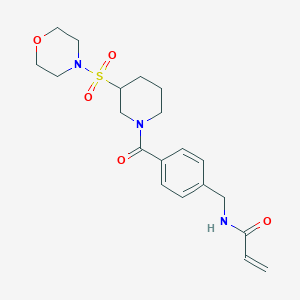 N-[[4-(3-Morpholin-4-ylsulfonylpiperidine-1-carbonyl)phenyl]methyl]prop-2-enamide