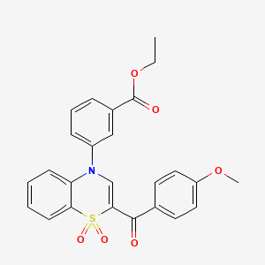 ethyl 3-[2-(4-methoxybenzoyl)-1,1-dioxido-4H-1,4-benzothiazin-4-yl]benzoate