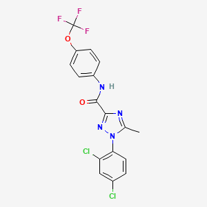 molecular formula C17H11Cl2F3N4O2 B2508772 1-(2,4-dichlorophenyl)-5-methyl-N-[4-(trifluoromethoxy)phenyl]-1H-1,2,4-triazole-3-carboxamide CAS No. 338398-27-9