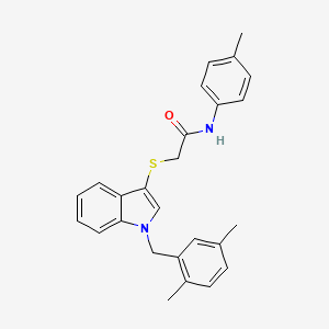 2-((1-(2,5-dimethylbenzyl)-1H-indol-3-yl)thio)-N-(p-tolyl)acetamide