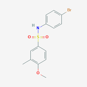 molecular formula C14H14BrNO3S B2508776 N-(4-溴苯基)-4-甲氧基-3-甲基苯-1-磺酰胺 CAS No. 893669-63-1