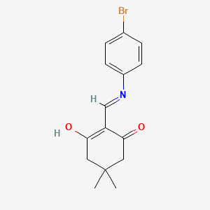 molecular formula C15H16BrNO2 B2508777 2-(((4-Bromophenyl)amino)methylene)-5,5-dimethylcyclohexane-1,3-dione CAS No. 305864-19-1