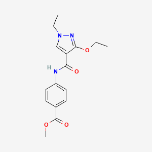 molecular formula C16H19N3O4 B2508782 methyl 4-(3-ethoxy-1-ethyl-1H-pyrazole-4-carboxamido)benzoate CAS No. 1014045-83-0