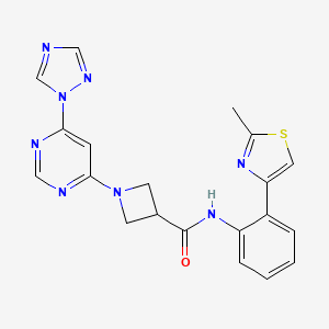 1-(6-(1H-1,2,4-triazol-1-yl)pyrimidin-4-yl)-N-(2-(2-methylthiazol-4-yl)phenyl)azetidine-3-carboxamide