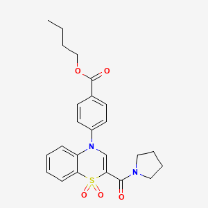 butyl 4-[1,1-dioxido-2-(pyrrolidin-1-ylcarbonyl)-4H-1,4-benzothiazin-4-yl]benzoate