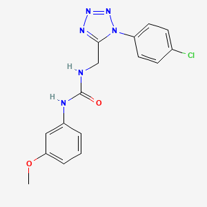 molecular formula C16H15ClN6O2 B2508790 1-((1-(4-chlorophenyl)-1H-tetrazol-5-yl)methyl)-3-(3-methoxyphenyl)urea CAS No. 941922-96-9