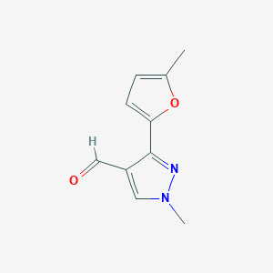 1-methyl-3-(5-methylfuran-2-yl)-1H-pyrazole-4-carbaldehyde