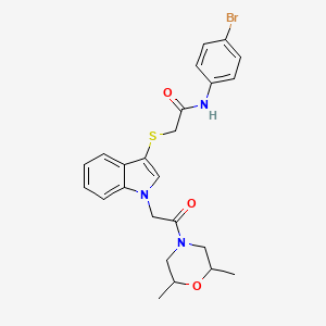 N-(4-bromophenyl)-2-((1-(2-(2,6-dimethylmorpholino)-2-oxoethyl)-1H-indol-3-yl)thio)acetamide