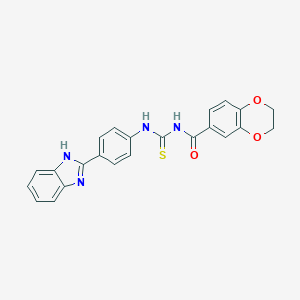 molecular formula C23H18N4O3S B250881 N-[[4-(1H-benzimidazol-2-yl)phenyl]carbamothioyl]-2,3-dihydro-1,4-benzodioxine-6-carboxamide 