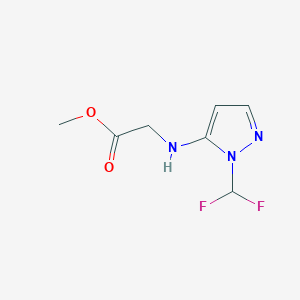 molecular formula C7H9F2N3O2 B2508833 Methyl 2-[[2-(difluoromethyl)pyrazol-3-yl]amino]acetate CAS No. 2247207-32-3