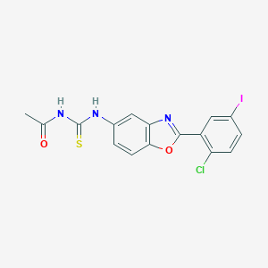 molecular formula C16H11ClIN3O2S B250884 N-[[2-(2-chloro-5-iodophenyl)-1,3-benzoxazol-5-yl]carbamothioyl]acetamide 