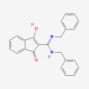 molecular formula C24H20N2O2 B2508843 2-(Bis(benzylamino)methylene)indane-1,3-dione CAS No. 70760-81-5